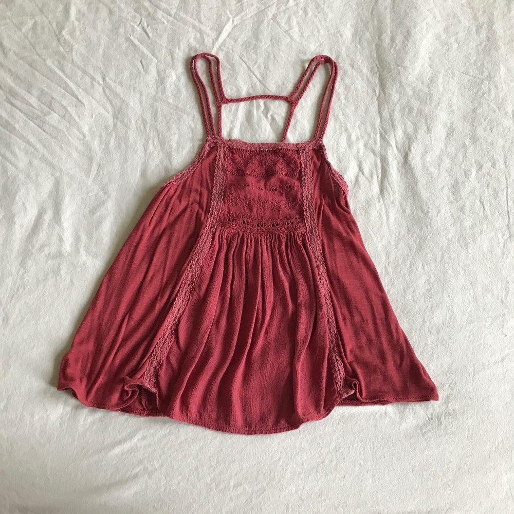 AEO red babydoll tank top